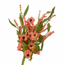 Factory Direct Craft Coral Artificial Cosmos Daisy and Heather Spray