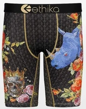 Ethika Ryan Sheckler KINGPIN Rhino Skull Crown Roses Flowers Boxers Mn's 4XL NIP