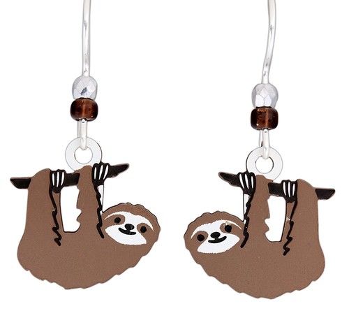 SLOTH Hypo-Allergenic Earrings, Sterling Silver Plated, by Sienna Sky - 第 1/1 張圖片