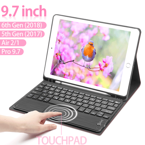 For iPad 10.2" 5/6/7/8/9th Gen Bluetooth Touchpad Keyboard Case Cover w/ Backlit - Picture 4 of 37