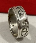 Vintage PSCL PETER STONE 925 Solid Sterling Silver Pattern Band Ring SIZE 9