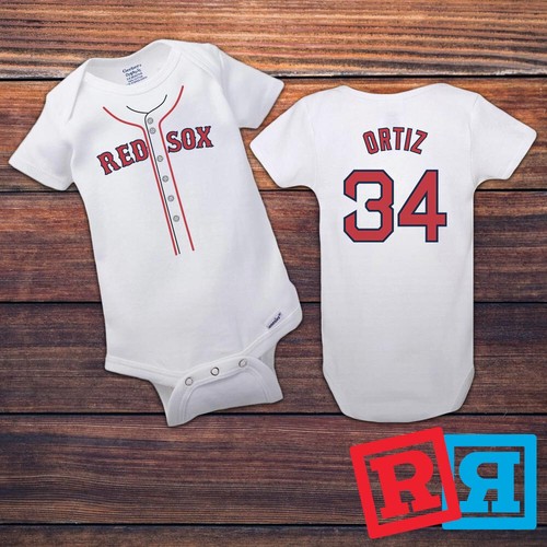 Boston Red Sox David Ortiz Papi Baseball Gerber Baby Onesie® Cotton Bodysuit - Picture 4 of 6