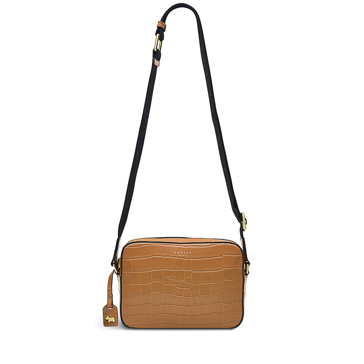 Radley Brown Crossbody Bag Shoulder Small Tan Faux Croc Leather Spitalfields Row