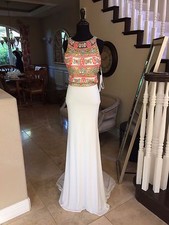 500 NWT WHITE TWO PIECE JOVANI PROM/PAGEANT/FORMAL/WEDDING DRESS/GOWN 39350 6