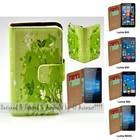 For Nokia Series - Green Leaf Vector Print Wallet Mobile Phone Case Cover