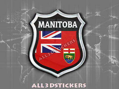 3D Emblem Sticker Resin Domed Flag Manitoba - Adhesive Decal Vinyl - Imagen 1 de 1