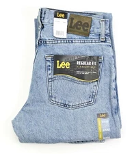 New LEE REGULAR FIT STRAIGHT LEG JEANS Men`s Sizes Light Stone 100% Cotton  