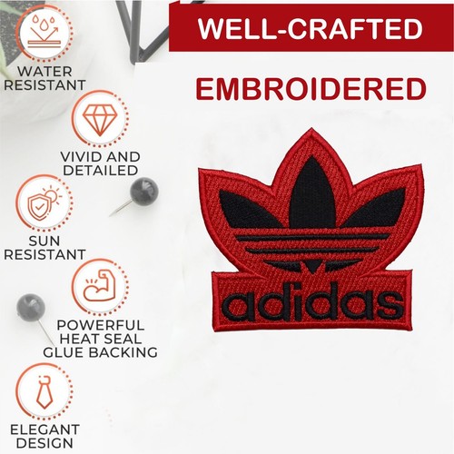 Adidas Sport's Wear Brand Logo Iron On Patch - Sew Patch - Embroidered Patch - Picture 4 of 6