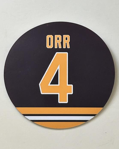 ORIGINAL 1970s NHL BOSTON BRUINS BOBBY ORR #4 JERSEY MAGNET 4"