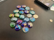 X-Large 1"-1.25" 5 Colors Glass Flat Gemstone Vase Fillers 12 oz. 