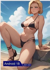 Android 18 - Beautiful Sexy Waifu Card -Custom DIY Fan Art Card DW1-003