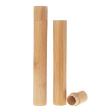 2PCS Bamboo Toothbrush Travel Case Empty Portable Reusable Toothbrush Tube To...