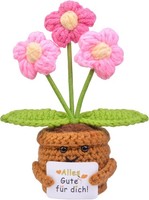 GlüCksbringer Gestrickte Blumen Pocket Hug Positive Strickwolle Puppe Geschenk