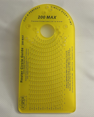 Jasper Tools 200 MAX Router Circle Guide Template Jig, Plastic, Yellow