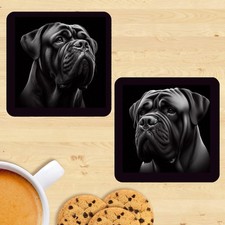 Bullmastiff dog Coasters, Set Of 2, Mug Mats, Gift