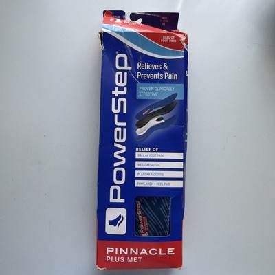 Powerstep Pinnacle Plus Met Orthotic Arch Support Pad Insole Size H