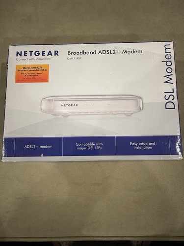 Netgear DM111PSP-100NAS Broadband ADSL2+ Modem - White In Box With Disc - Picture 1 of 6