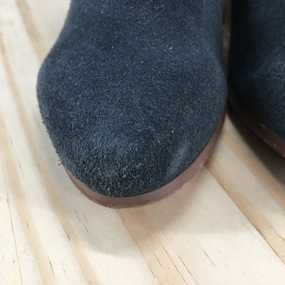 Sole Society Boots Womens 6 M Ankle Bootie Black Leather Almond Toe Block Heels - Image 4 of 4