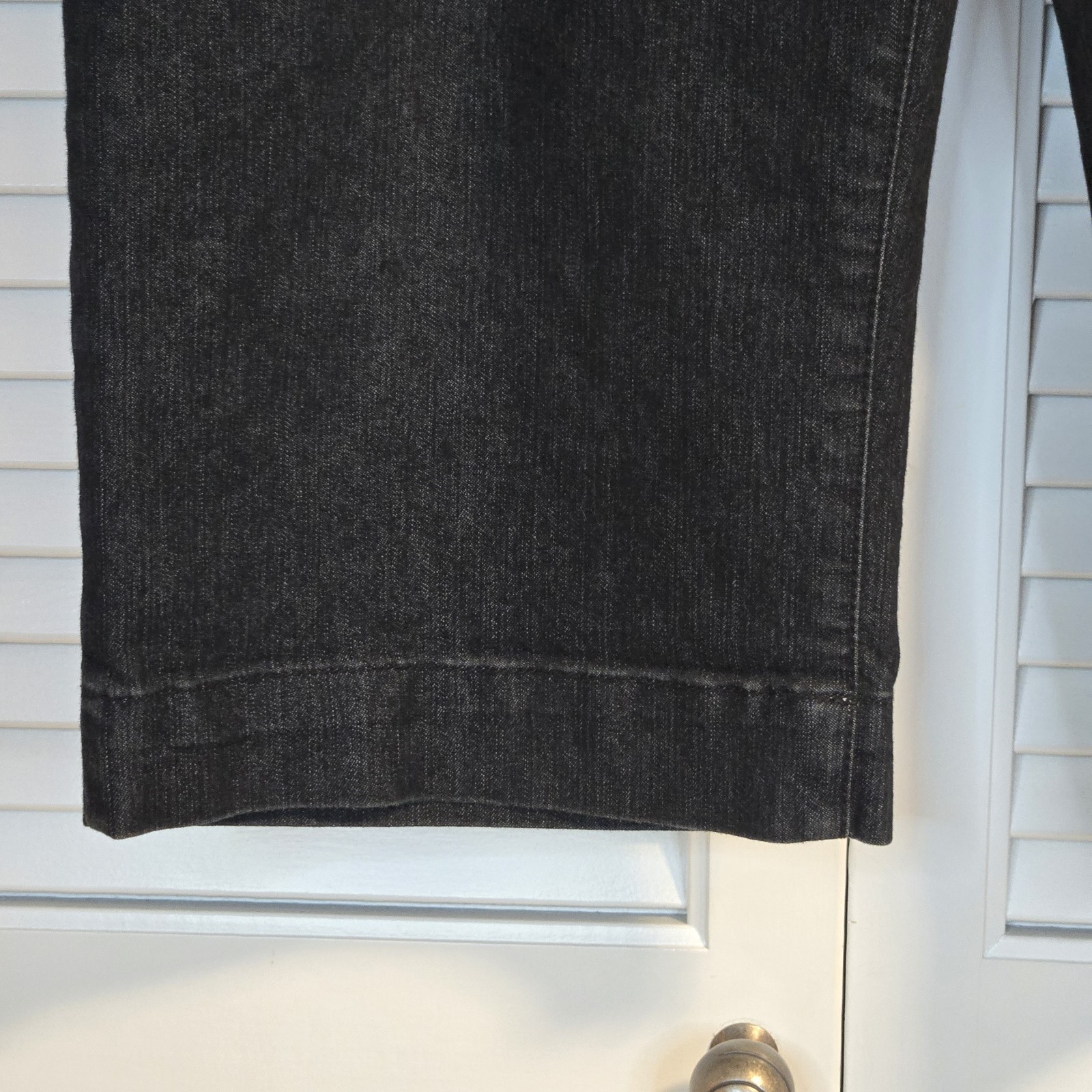 Apostrophe Black Stretch Cropped Denim Button Wai… - image 3