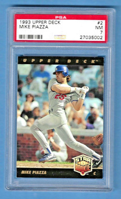 1993 Upper Deck Mike Piazza Dodgers #2 Rookie PSA 7 #27035002 HOF 2016