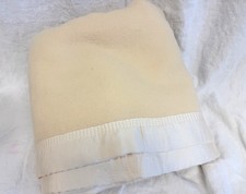 Vintage wool blanket ivory gorgeous