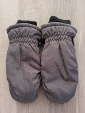 Girl's 3M Thinsulate Winter Gloves or Mitten, Grey/Pink Adjustable 4-6x