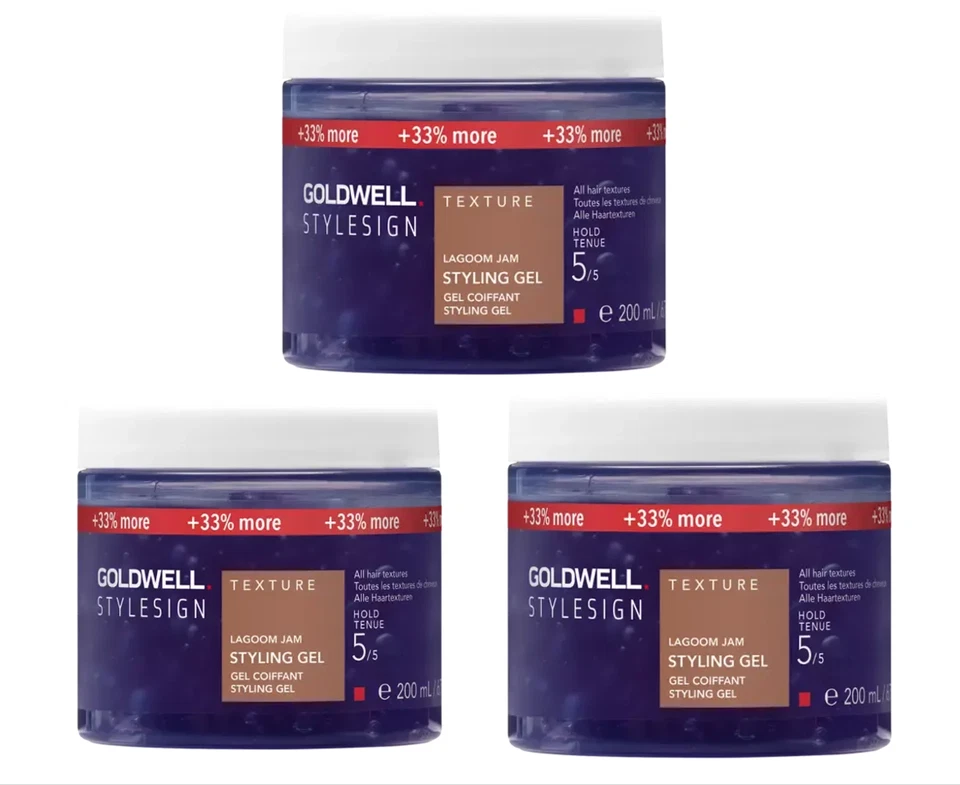 Goldwell StyleSign Lagoom Jam XXL 3er Set 3×200ml – Mega Hold Hairstyling Gel
