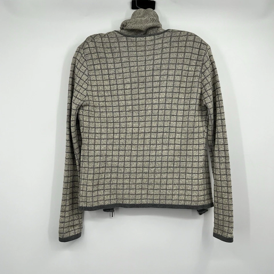 Conjunto de cárdigan gris Carlisle para mujer mezcla de seda cremallera LS cuello alto SS Preppy elegante Foto 3 de 4