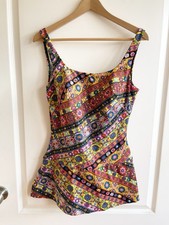 Vintage 1960s Rose Marie Reid Swimsuit One Piece Floral Retro Pinup Playsuit