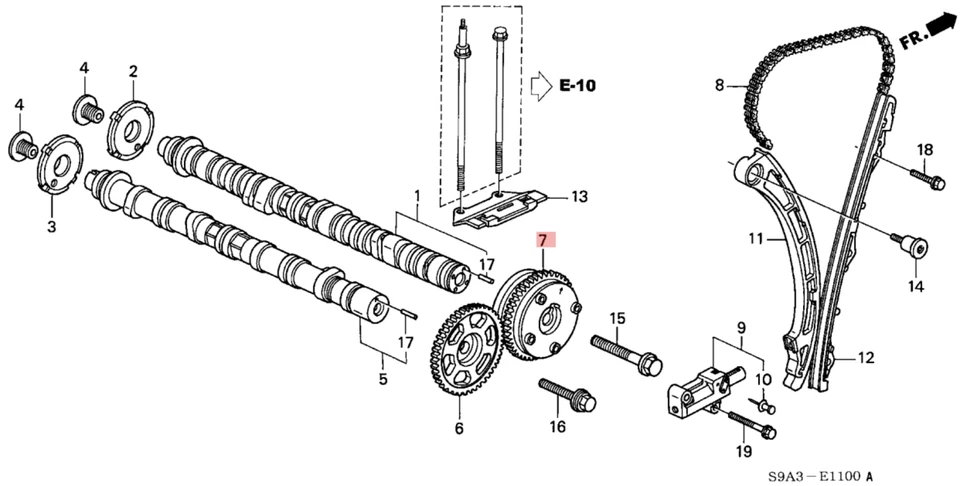 Genuino para Honda CR-V Civic Acura RSX 50 grados VTC actuador admisión leva engranaje Foto 2 de 4