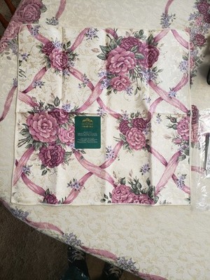 Vintage Glynda Turley Rose Rhapsody Table Napkins Set Of Four Fast Ship!!
