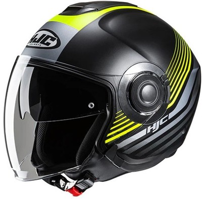 Jet Helm Motorrad Scooter HJC I40N Dova MC3HSF Matt Schwarz Gelb Fluo E22.06