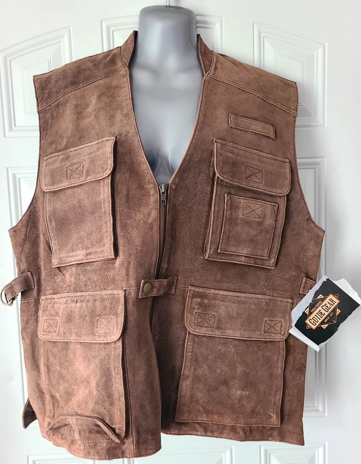 Vintage Guide Gear Suede Leather Hunting Fishing Vest