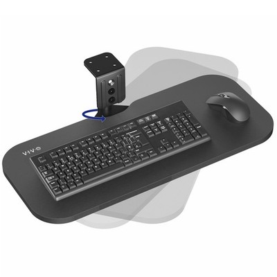 VIVO Black 23 x 10 inch Screw-In Rotating Computer Keyboard and Mouse Tray