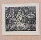 exlibris ex-libris   art Hans Schulze x2 1968 for Valentina Serkova