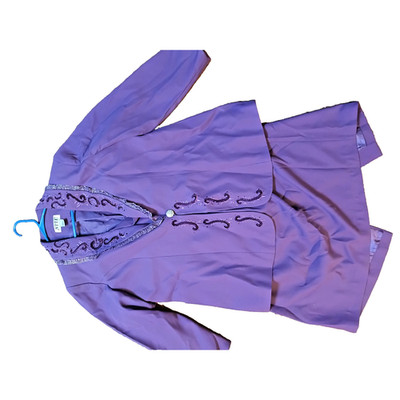 NITE Collection Purple Blazer Jacket Womens Beaded Embroidered Formal Evening Co
