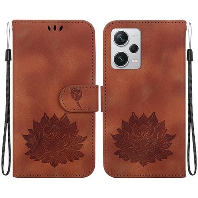 Für Xiaomi Redmi Note 12 Pro+ Handyhülle aus geprägtem Leder Lotus (mar