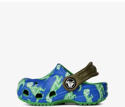 Crocs Unisex-Kind Baya Dinosaurier Fossil Grafik Clogs Größe C4 - Neu mit Etikett UVP 39£