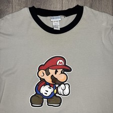 Super Mario Shirt Mens XL Nintendo 2009 Paper Mario Graphic Tee Gamer Retro Rare