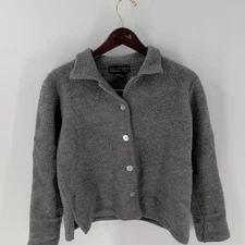 Vintage Herman Geist Button Front Winter Wear Wool Cardigan Sweater Gray Size M