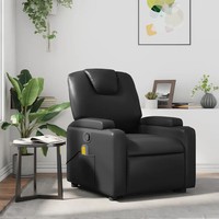 Massagesessel Schwarz Kunstleder Relaxsessel Elektrisch Shiatsu Klappbar