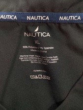 Nautica Women's XL Black V-Neck Scrub Top Performance Stretch NU1154 Medical
