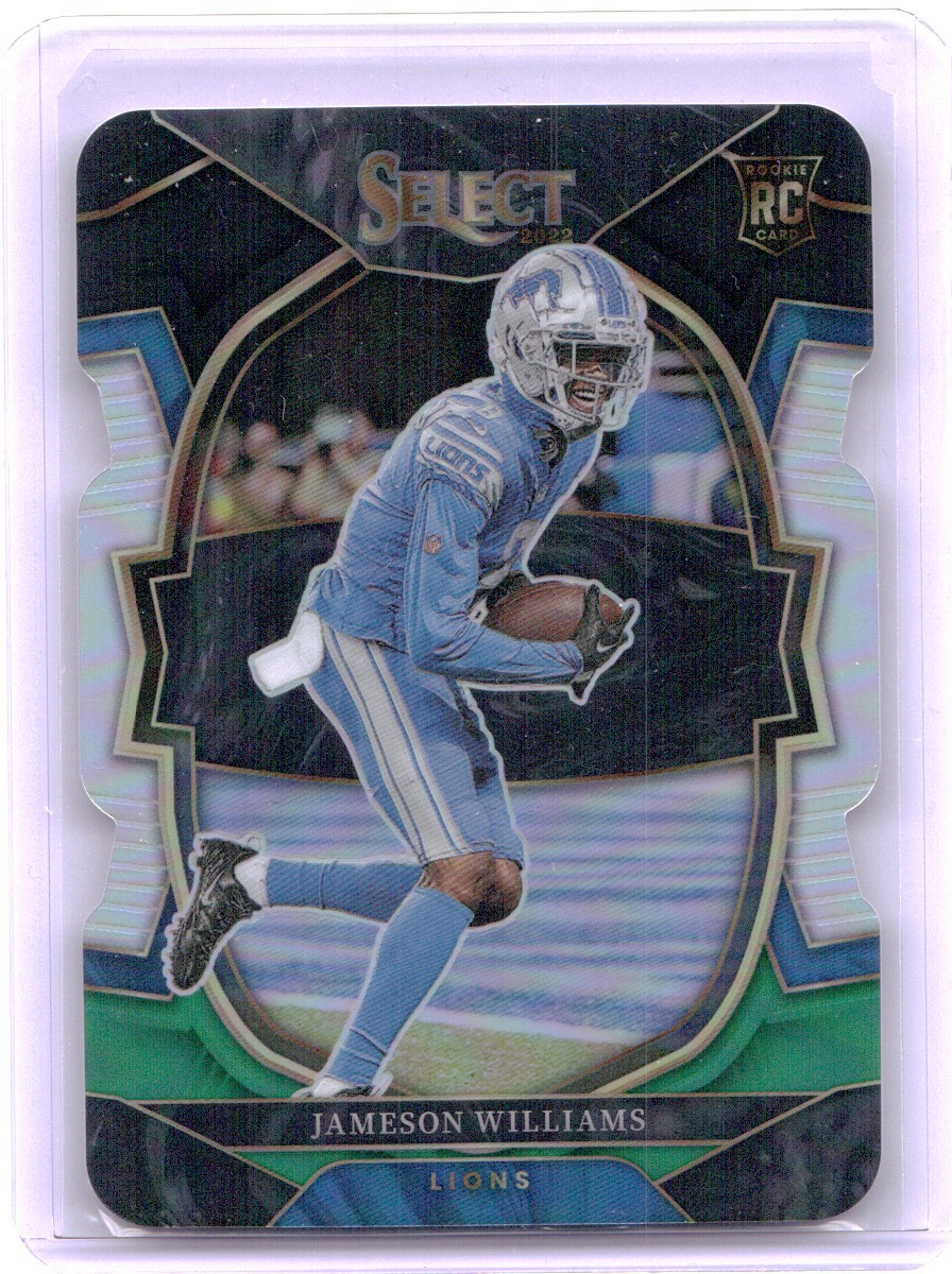 2022 Panini Select #57 Jameson Williams Black and Green Prizm Die Cut