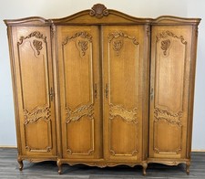 Wardrobe Vintage French Louis XVI Style Four Door Carved Armoire LOT 4798