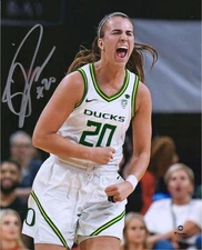 Sabrina Ionescu Oregon Ducks Autographed 8" x 10" Yelling Celebration Photograph