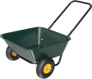 2 Roue de brouette en plastique & Barre de roue en acier 330lbs Panier de jardin de capacité