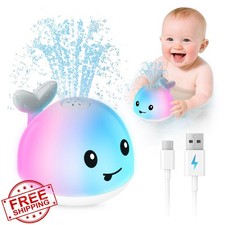 Baby Bath Toys Whale Sprinkler Light Up Ages 1-3 Toddler Gifts