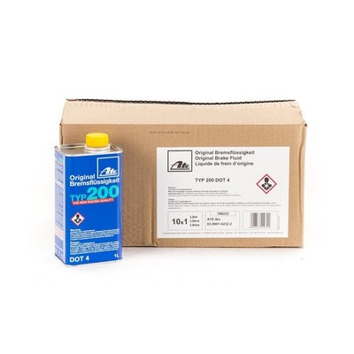 ATE 706202 Original TYP 200 DOT 4 Brake Fluid - 1 Liter, 10 Pack