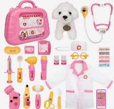 Toy Doctor Kit for Girls - Pretend Play Doctor Set with Carrying Case,Stethoscop