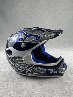 Scorpion EXO Full-Face Motocross Helmet Blue/Gray Graphic Adult Off-Road